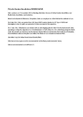A preview of a PDF biography for Goodfellow, Colin Gordon